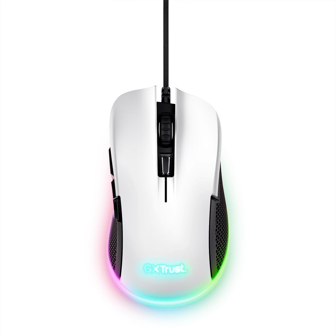 Trust Gaming GXT 922W Ybar Gaming Maus, 68% Recycelten Materialien, RGB LED-Beleuchtung, 6 Programmi