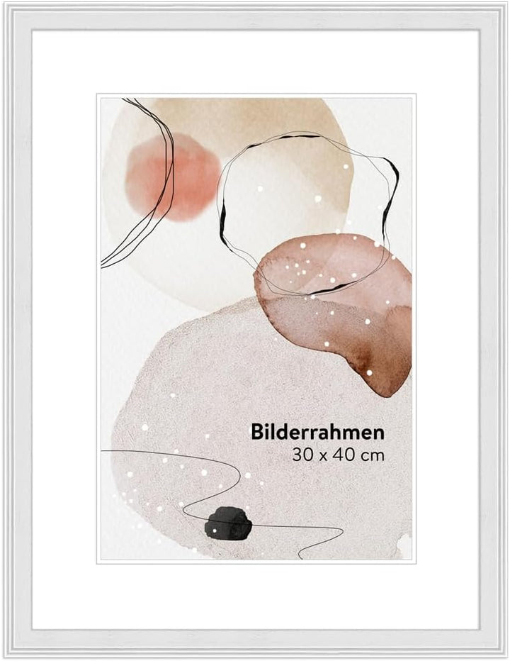 WANDStyle Bilderrahmen KLASSISCH 40x40 I Farbe: Weiss I Holzbilderrahmen I Bilderrahmen Modern I Mad