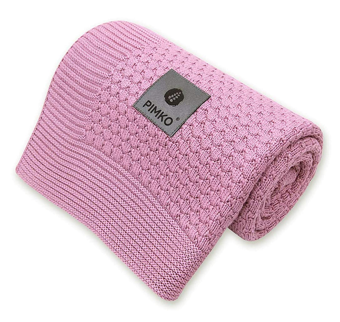 PIMKO 100% Bambus Babydecke Strickdecke Kuscheldecke für Jungen und Mädchen Schmusedecke super weich