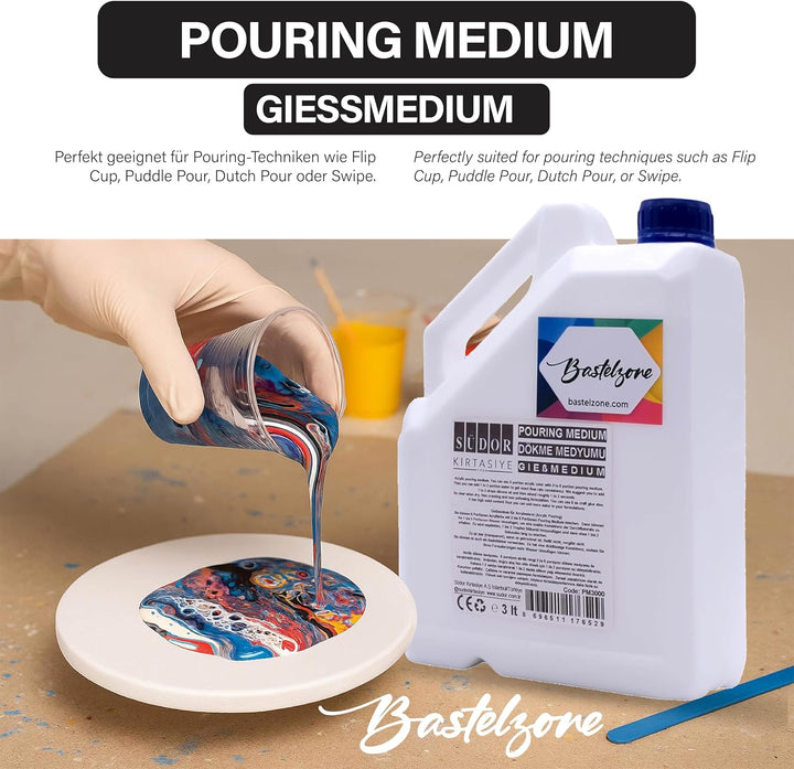 Pouring Medium 3 Liter. Giess Medium für Fliesstechnik und Giessanwendungen. Giessmedium, Giessmediu