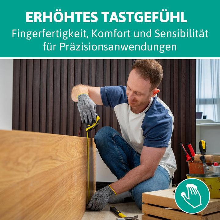 Ansell HyFlex 11-801 Professionelle Arbeitshandschuhe, Rutschfeste Nitril-Beschichtung, Industrie-Sc