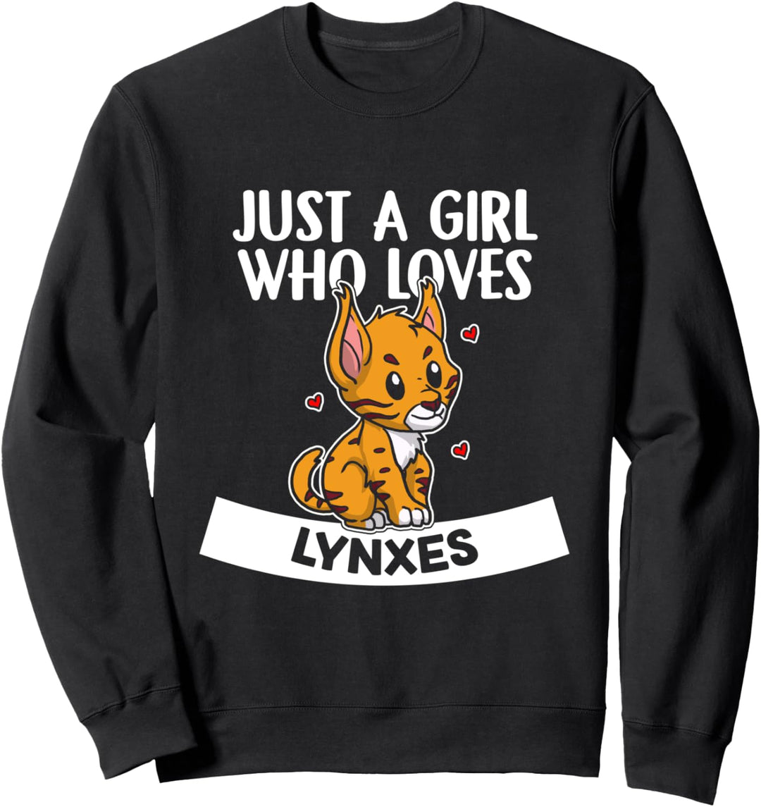 Just A Girl Who Loves Lynxes Lustiges Luchs Kostüm Sweatshirt