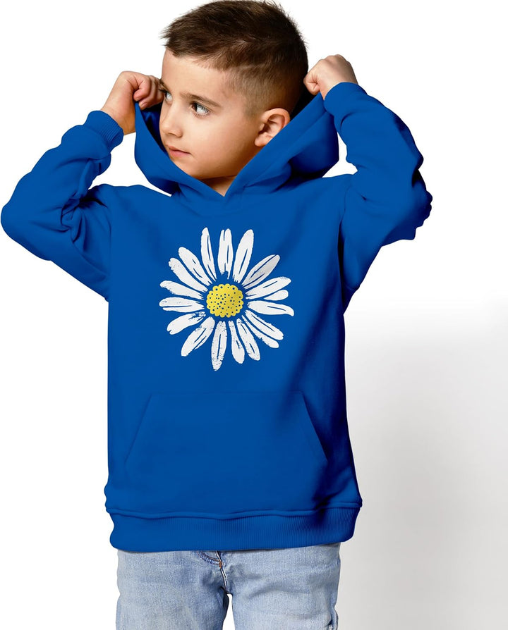 Neverless® Kinder Hoodie Mädchen Blumen Aufdruck Kapuzenpullover Sweatshirt Kapuze Blau 140, Blau 14