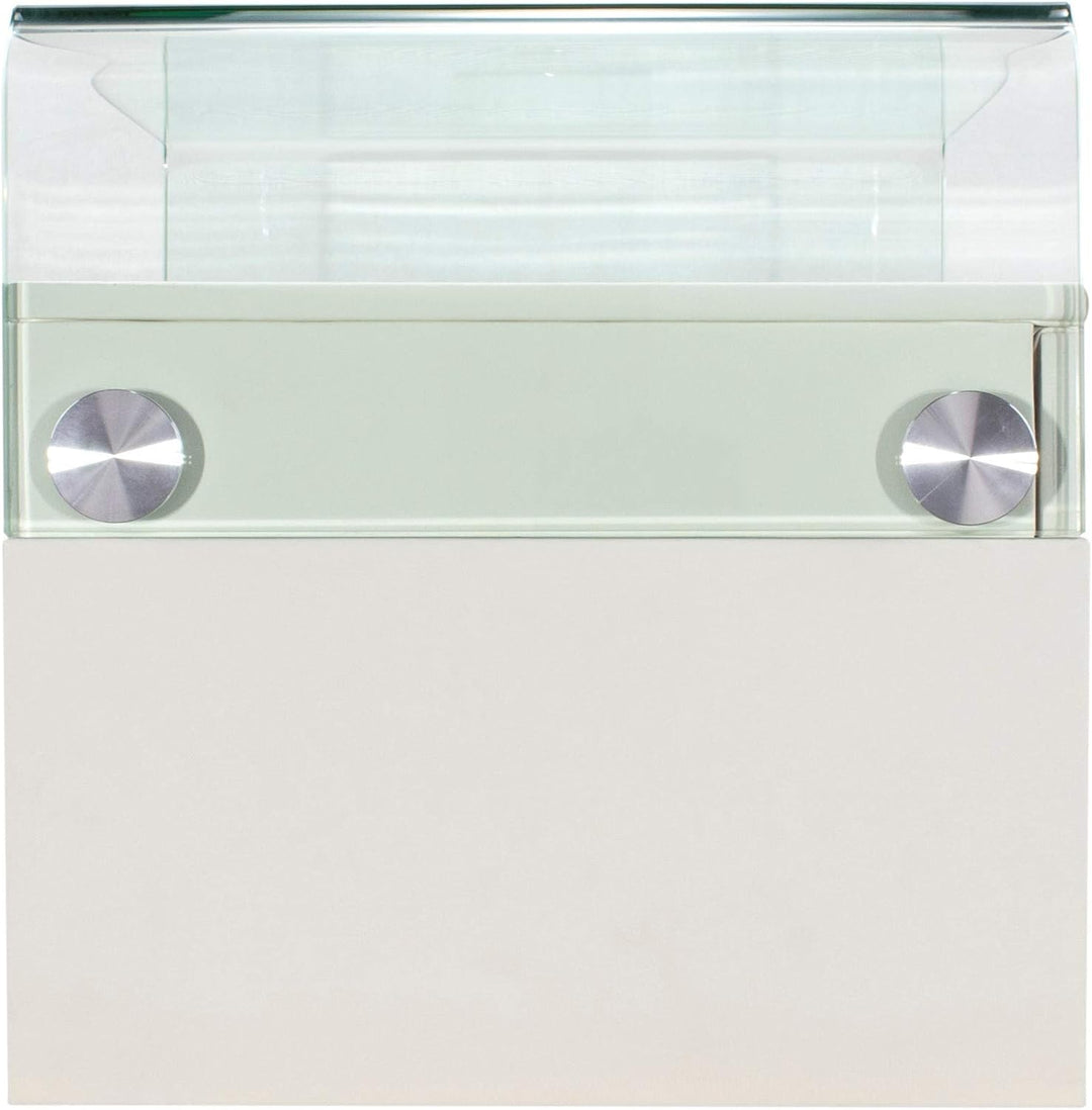 i-flair® - Nachttisch, Nachtkonsole aus hochwertigem Kunstleder - S69 Weiss, Weiss