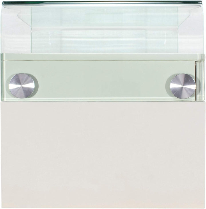 i-flair® - Nachttisch, Nachtkonsole aus hochwertigem Kunstleder - S69 Weiss, Weiss
