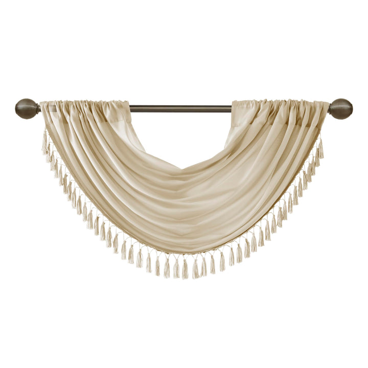 JLA Home INC Elena Querbehang mit Wasserfallverzierung, Kunstseide, 96,5 x 116,8 cm, champagnerfarbe