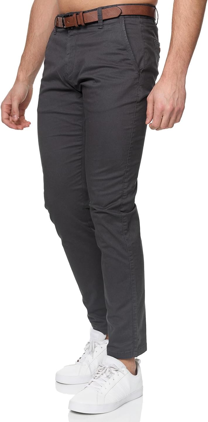 Indicode Herren Gower Chinohose Stretchhose | Chino Herrenhose Super Stretch Stoffhose 31W / 33L Dkg