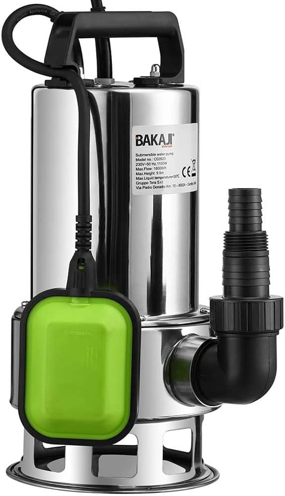 Bakaji Elektropumpe, Tauchpumpe, dunkle Schmutz, Leistung: 000 W, Durchflussmenge: 5500 l/h, maximal