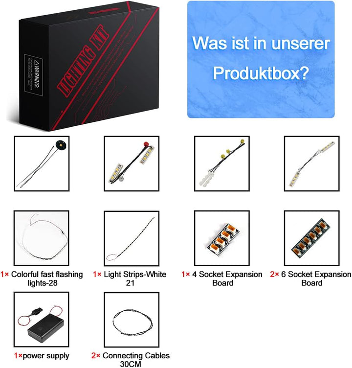 LocoLee Led Licht Set Kompatibel mit LEGO Weihnachtlich Geschmückte Hauptstrasse, Led Beleuchtungs S