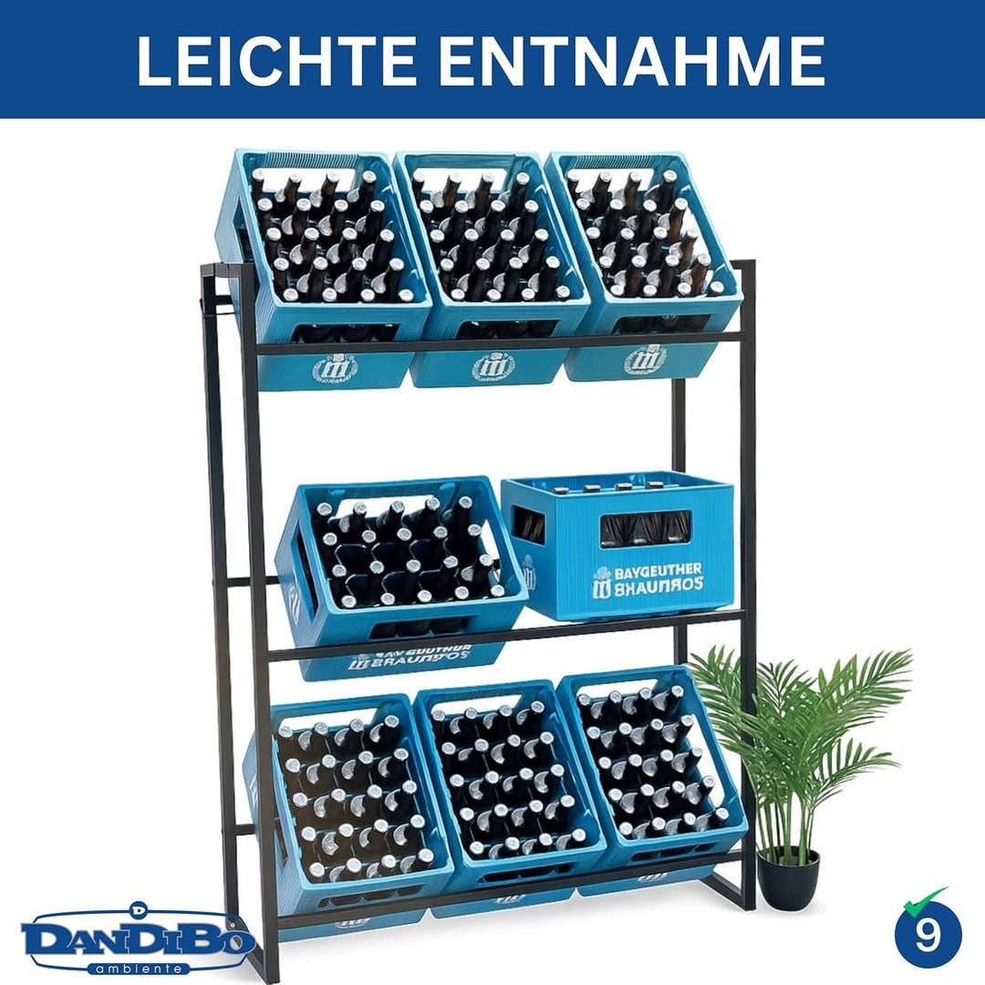 DanDiBo Getränkekistenregal 9 Kisten 96633 Getränkeregal Kistenregal Getränkekistenhalter Getränke R