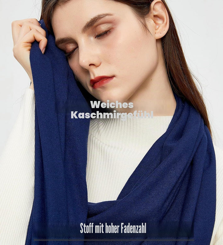 Pashmina Schals und Wraps Schals für Damen Hochzeit Party Winter Warme Lange Solid Color Marine, Mar