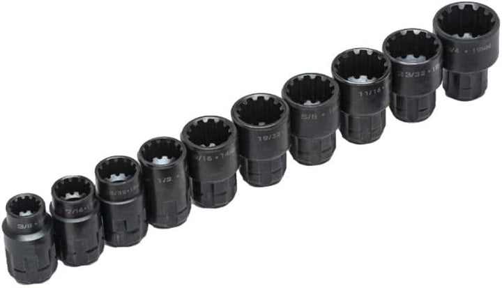 SATA X6 Spline Durchgangs-Steckschlüssel Satz mit Rollgabelschlüssel, 11-tlg. ST09000 (Durchgangs-St