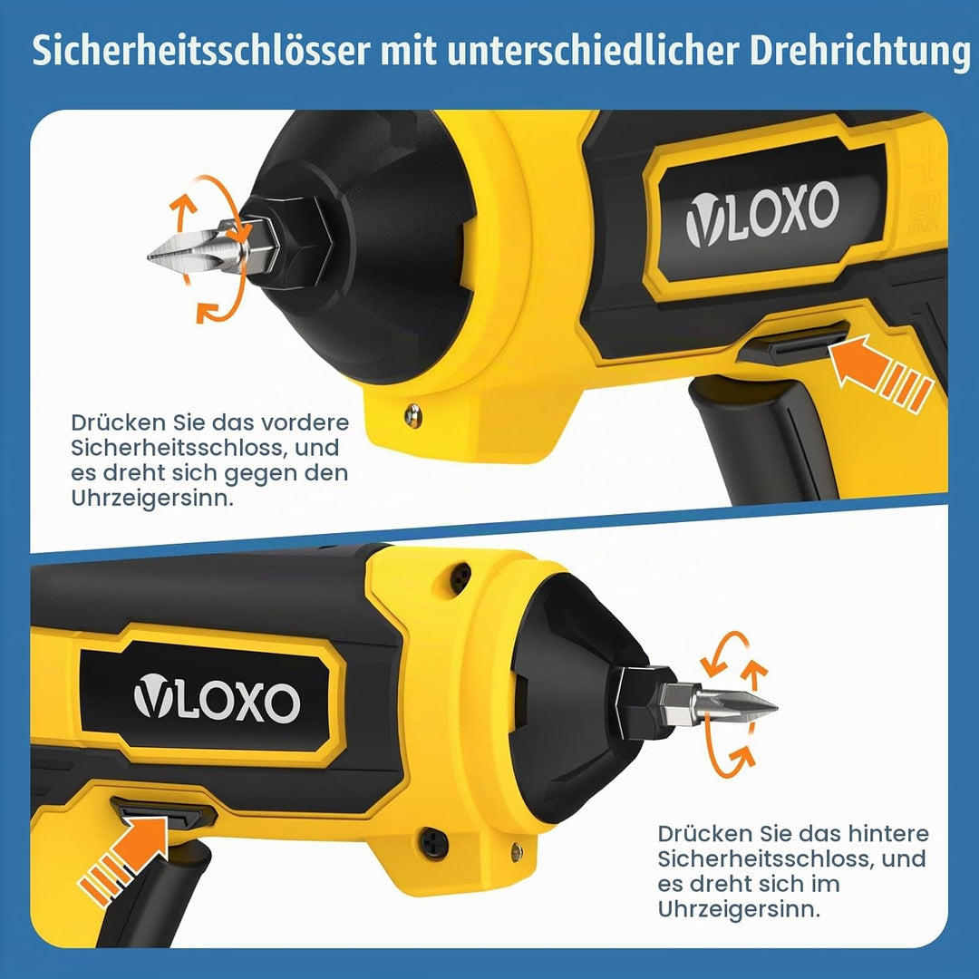 VLOXO 4 in 1 Akkuschrauber 7.0Nm 4V Kabelloser Schraubendreher mit LED-Licht inkl. Winkel-/Drehmomen