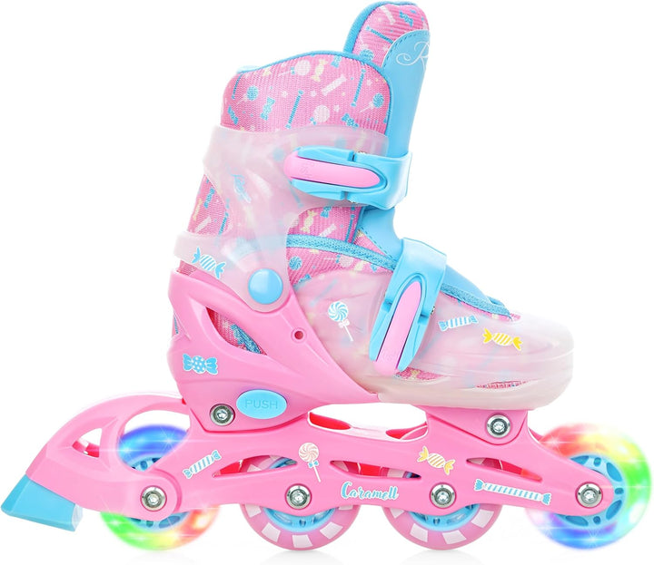 4in1 Inlineskates/Triskates/Rollschuhe/Schlittschuhe Raven Loret/Lia verstellbar mit LED Leuchtrad 2