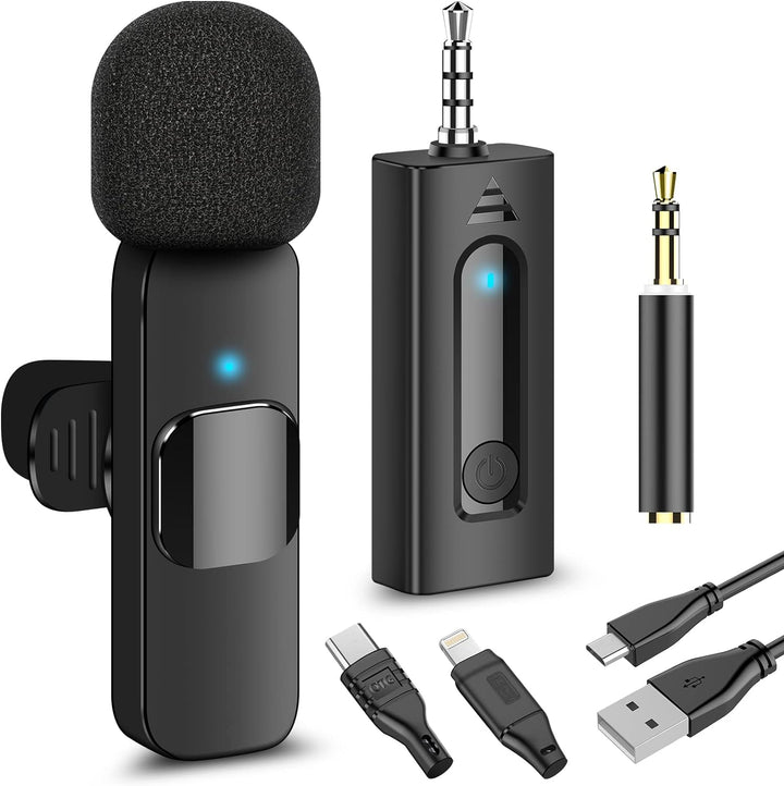 Wireless Professionelles Lavalier-Mikrofon für iPhone, Android Handys, Kameras - Kabelloses, omnidir