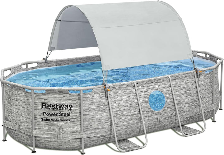 Bestway Flowclear Pool-Baldachin | kompatibel mit den meisten ovalen oder rechteckigen oberirdischen