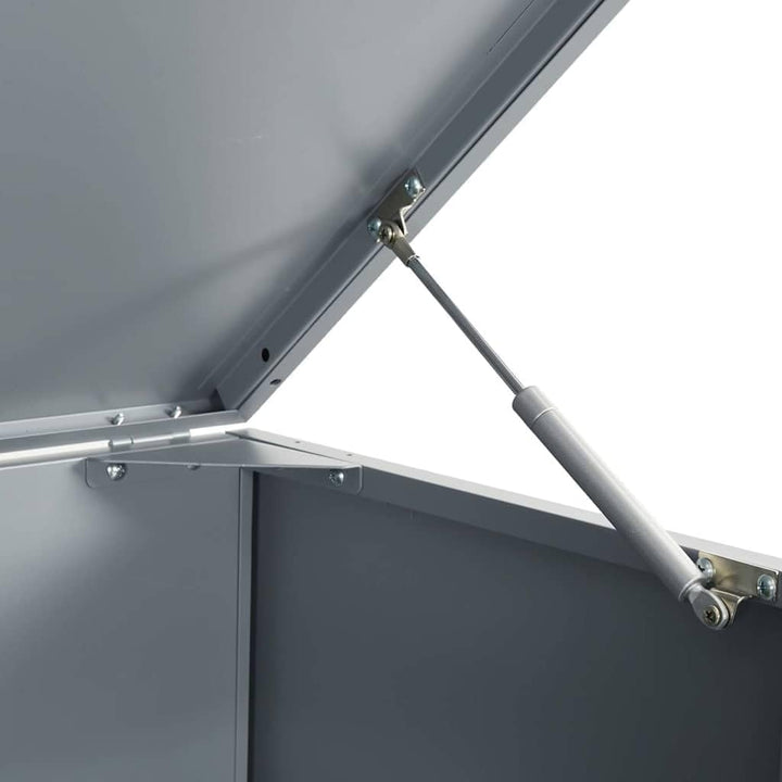Mülltonnenbox für 1 Tonne Grau 69x79x117 cm Stahl Behälter mit pneumatischem Federdeckel 1 Fässer Gr