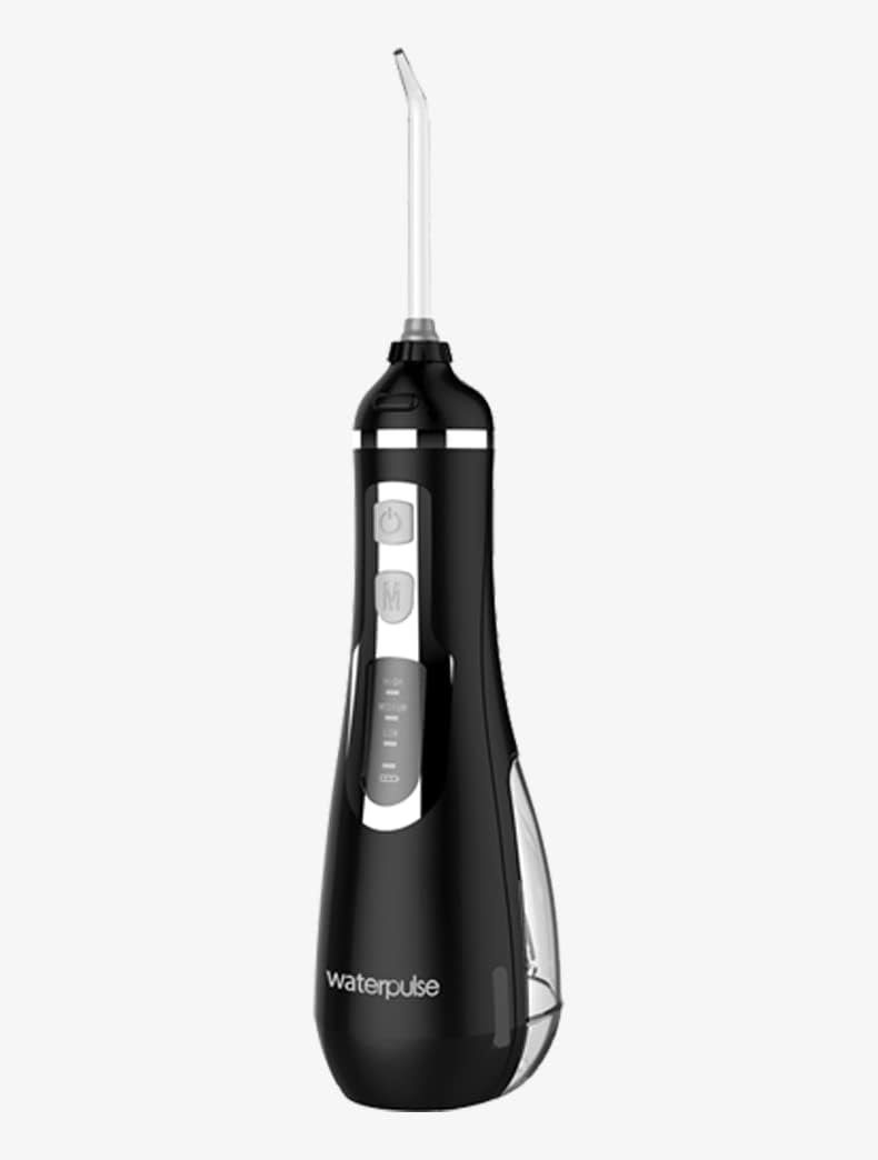 NPO Waterpulse Cordless Water Flosser, Battery Operated & Portable for Travel & Home, V500 (Black)