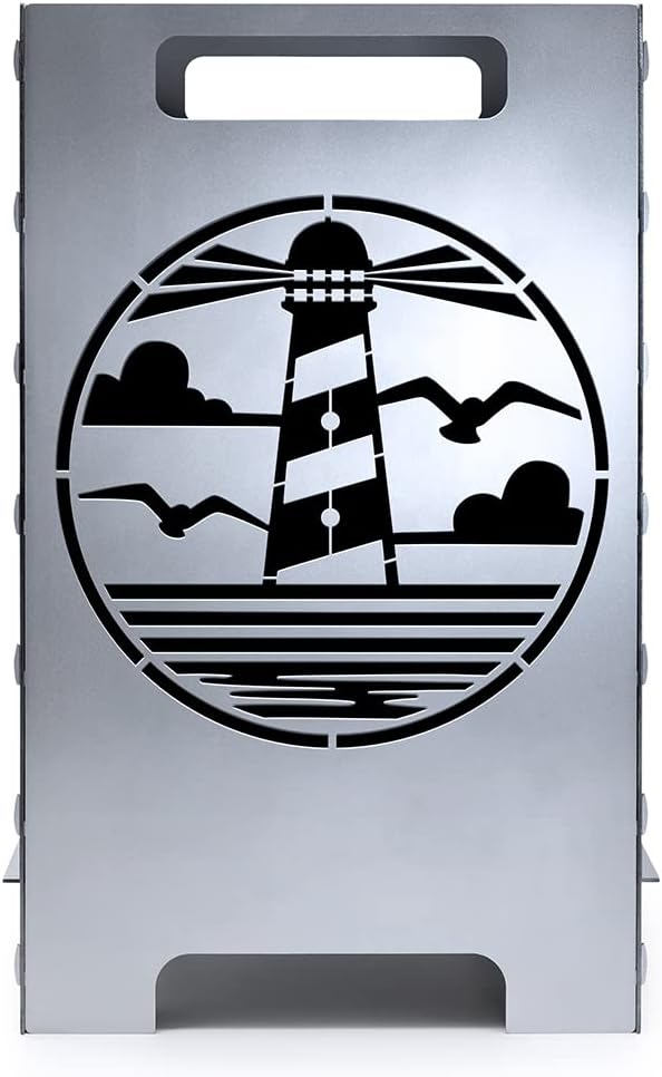 teileplus24 FT01 Feuertonne Feuerschale Feuerkorb Rostend Gross Eckig Steckbar Leichte Reinigung Leu