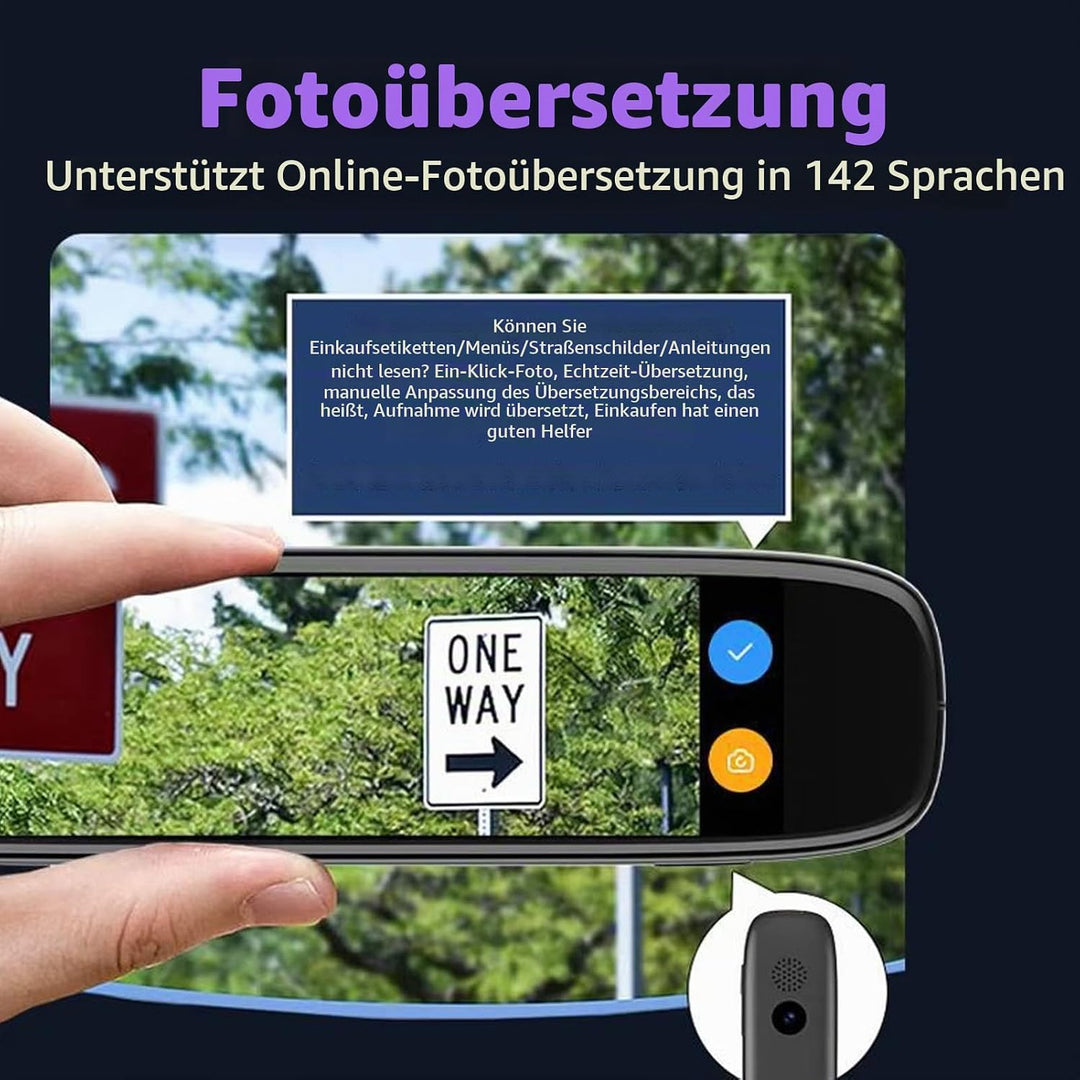 Übersetzerstift, 142 Sprachen Smart Voice Pen Scanner, LCD Touchscreen Text zu Sprache Gerät für Leg
