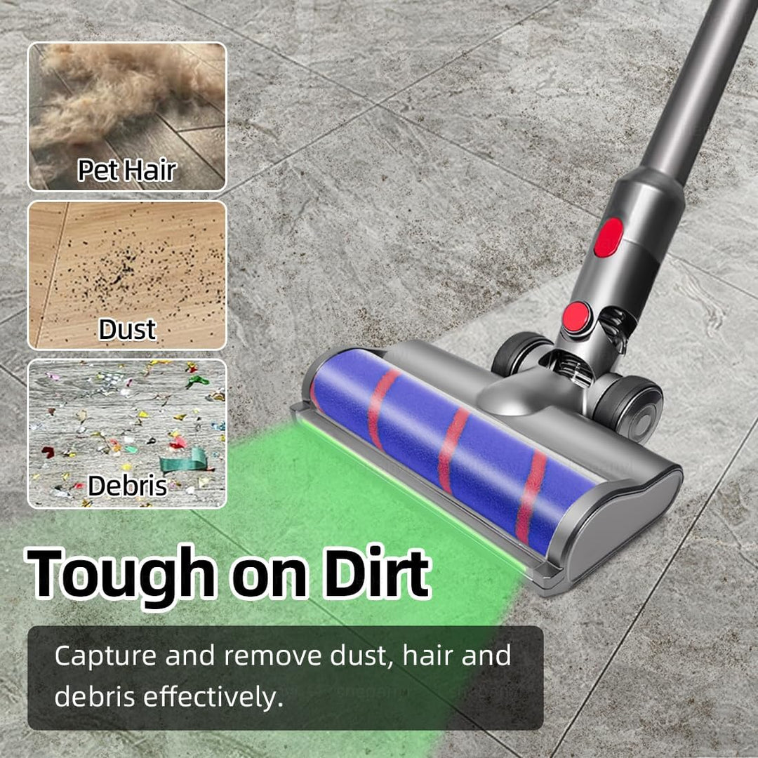 LED Bürste Zubehör kompatibel für Dyson V7/V8/V10/V11/V15 Staubsauger, Weiche Flaumbürste mit Staubd