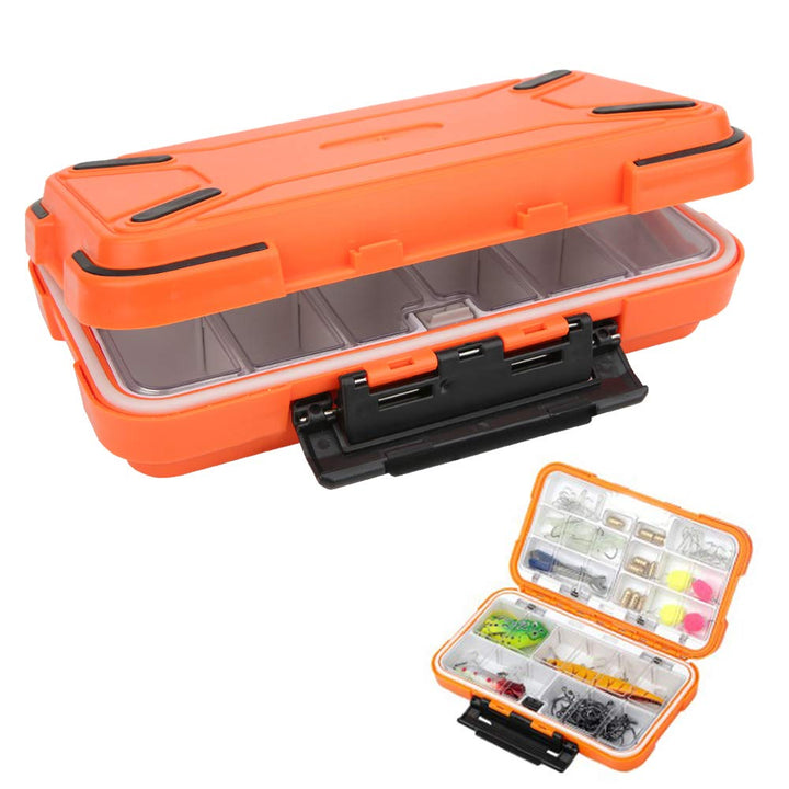 Wasserdichter Organizer für Angelgeräte mit Doppelseitigen Fächern für Köder, Haken und Zubehör. Dic