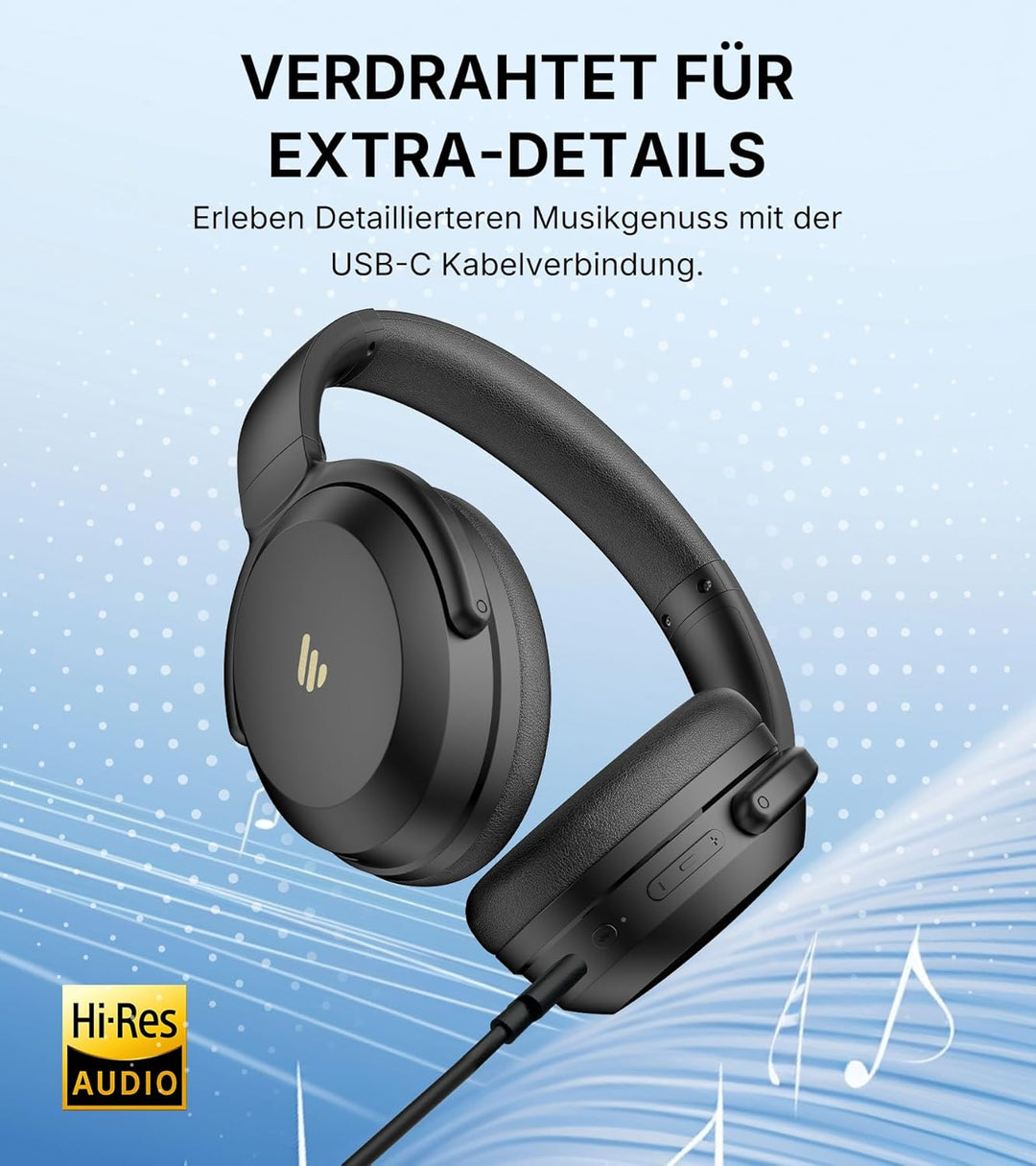 Edifier WH700NB Pro Kabellose Over-Ear Kopfhörer mit -43dB Aktiver Geräuschunterdrückung, Hi-Res Aud
