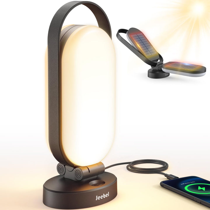 Campinglampe Solar, LED Solar Camping Laterne mit 5000mAh Notstrom Ladegerät, 4 Modi, Dimmbar Touch,