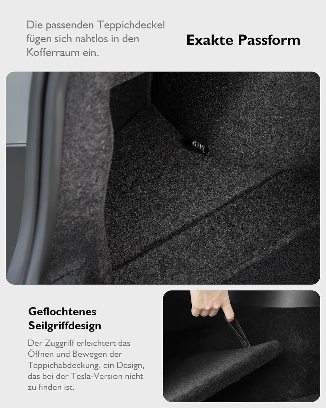 2Pcs Exquisit Kofferraum Organizer für Tesla Model 3 Highland 2024 2025,【Unterteiltes Design】 TPE Ko