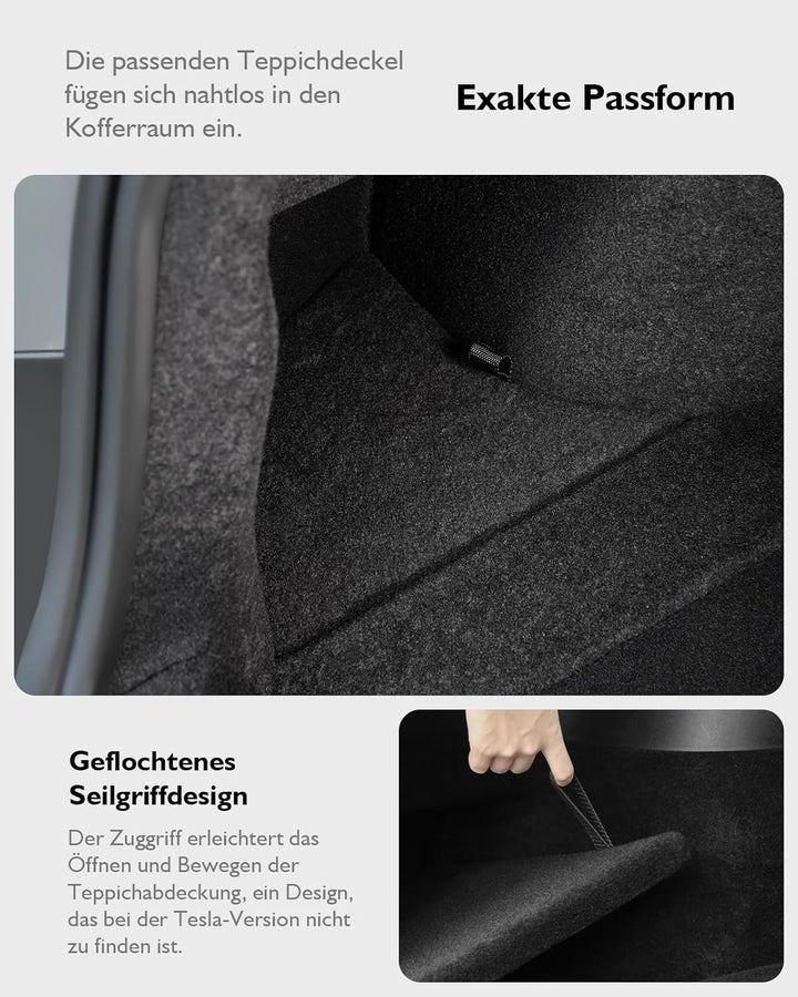 2Pcs Exquisit Kofferraum Organizer für Tesla Model 3 Highland 2024 2025,【Unterteiltes Design】 TPE Ko