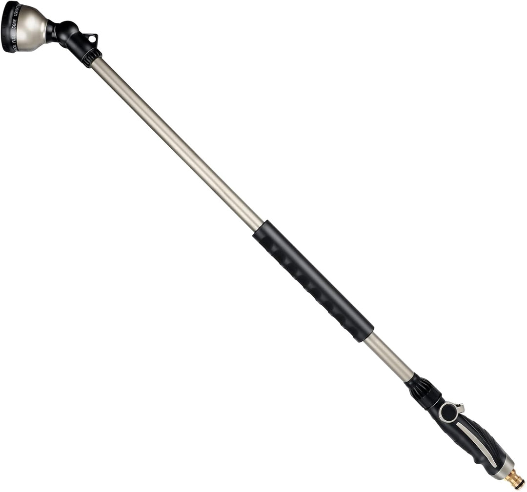 RESTMO 92 cm Untra Langer Giessstab, Gartenbrause Metall mit 180° schwenkbaren Kopf | 10 Sprühmuster