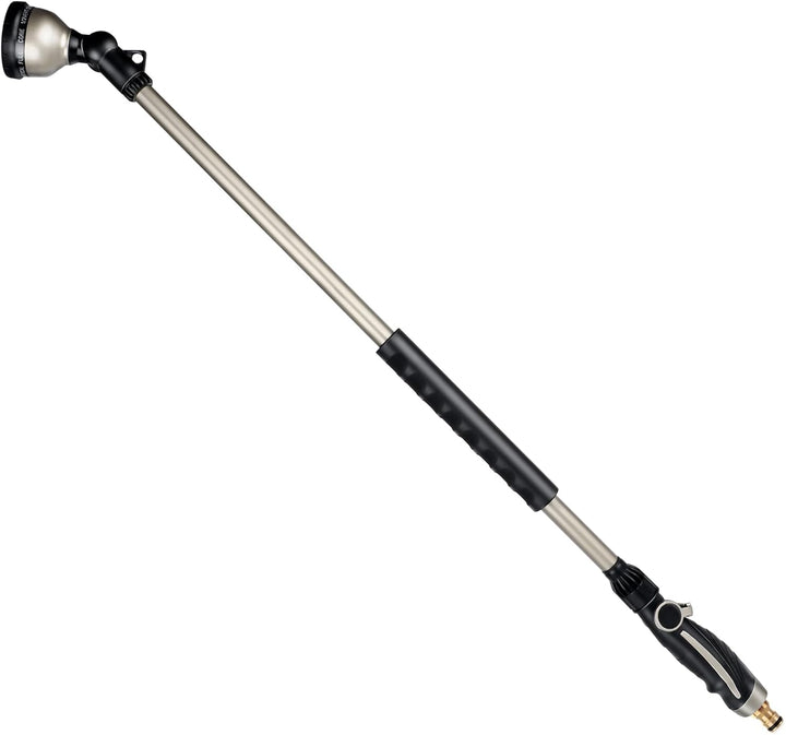 RESTMO 92 cm Untra Langer Giessstab, Gartenbrause Metall mit 180° schwenkbaren Kopf | 10 Sprühmuster
