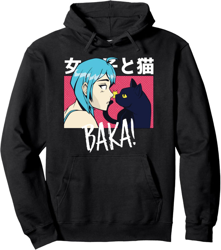 Kawaii Baka Katzen Ohrfeige -Lustiges Japanisches Anime Meme Pullover Hoodie