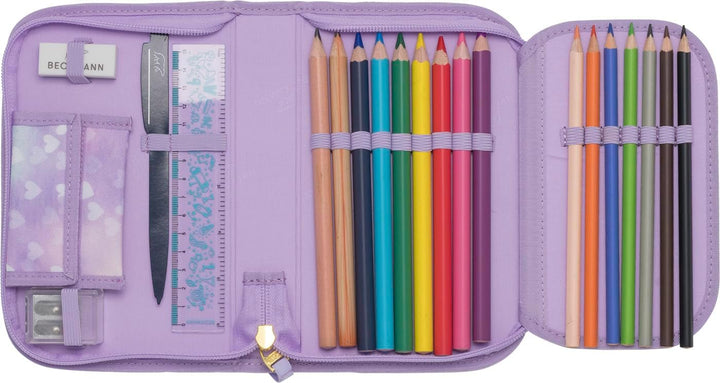 Beckmann, Federmappe Unicorn Princess Purple, mit Inhalt, Mäppchen Federtasche, Grundschule, 1. Klas