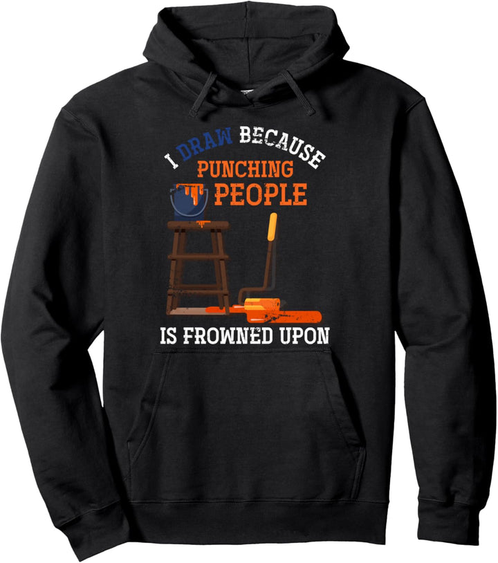 Lustiges Kunstlehrer Malen Zeichnen Geschenk Künstler Pullover Hoodie