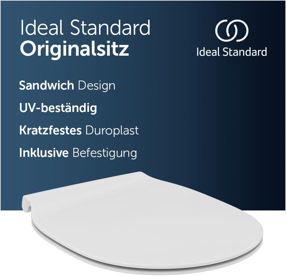 Ideal Standard E036501 Connect Air WC-Sitz, Weiss Sandwich ohne Softclosing Weiss, Sandwich ohne Sof