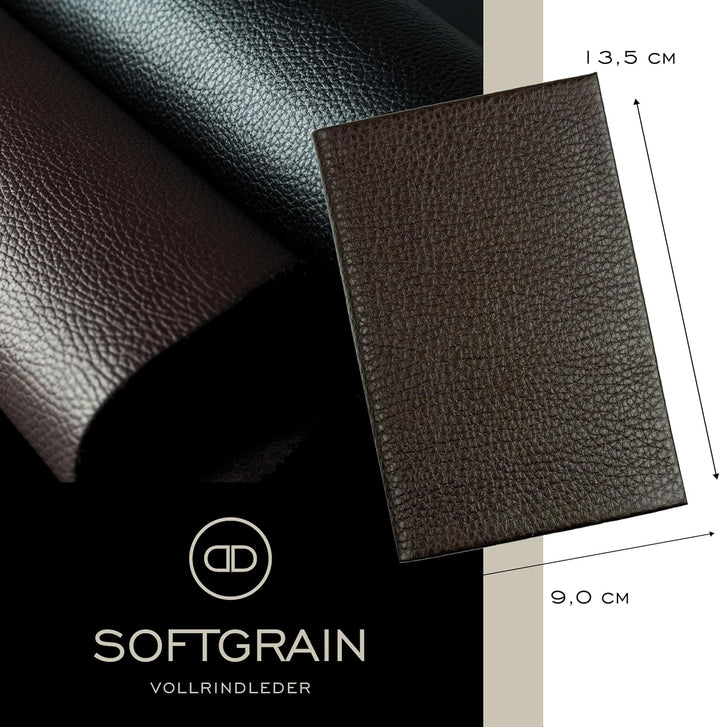 DELMON VARONE - Personalisierbares Adressbuch DIN A7 gebunden mit A-Z Register Soft Grain Premium Le