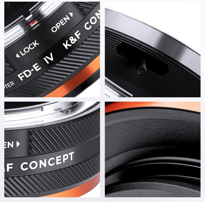 K&F Concept Lens Mount Adapter FD-NEX IV Manueller Fokus Kompatibel mit Canon FD & FL 35 mm Objektiv