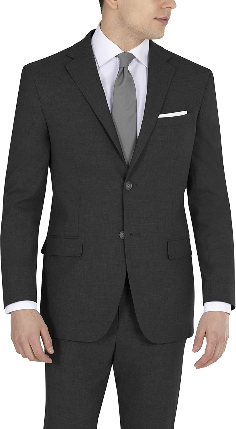 DKNY Herren Business-Anzug Jacke 46 Schwarz, 46 Schwarz