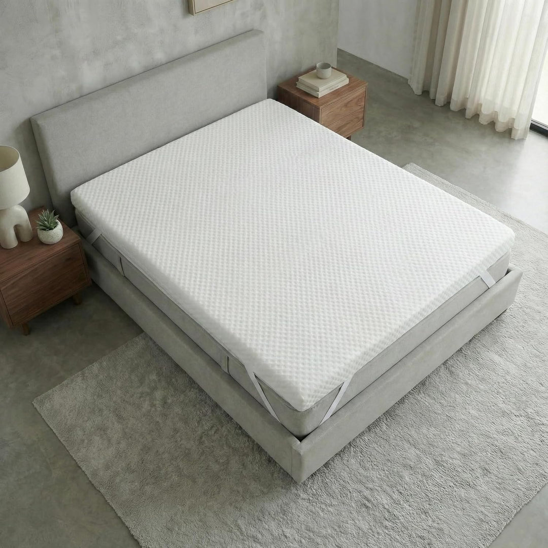 Matratzen Topper 160x200 cm | Höhe 4CM H2&H3 | Abnehmbarer und waschbarer Überzug | Linderung von Mu