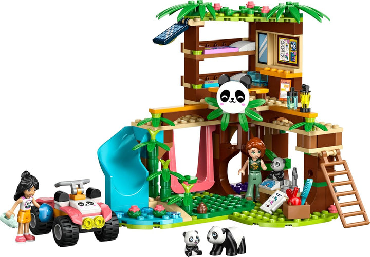 LEGO Friends Panda-Pflegestation - Spielzeug mit Panda Schutzgebiet - Tierspielset mit Baumhaus, Qua