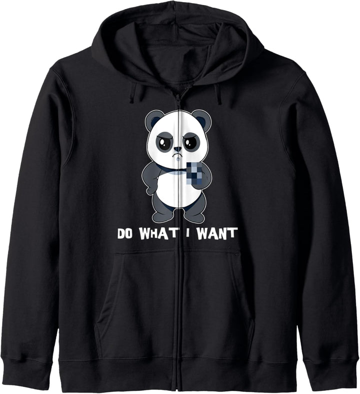 Mache Was Ich Will Panda Bär Mir Egal Teddy Rüpel Bärchen Kapuzenjacke