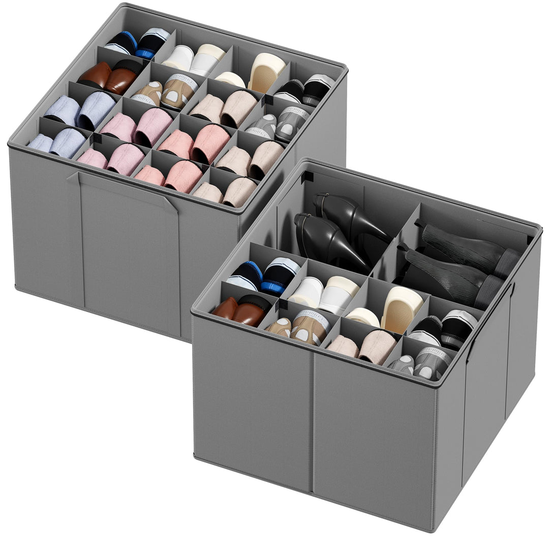 SpaceAid Schuh-Organizer für Schrank, faltbare Schuhaufbewahrungsbehälter, Körbe, Boxen mit verstell