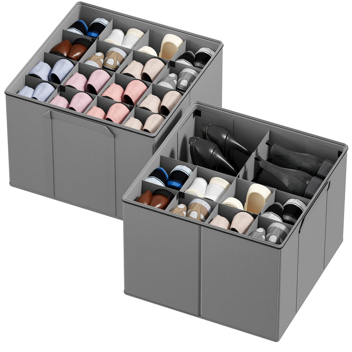 SpaceAid Schuh-Organizer für Schrank, faltbare Schuhaufbewahrungsbehälter, Körbe, Boxen mit verstell