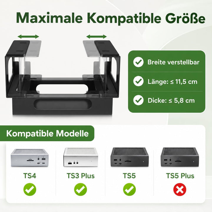 Metall Untertisch Halterung Kompatibel mit CalDigit TS4 / TS3 Plus / TS5 Dock + Netzteil Ladekabel V