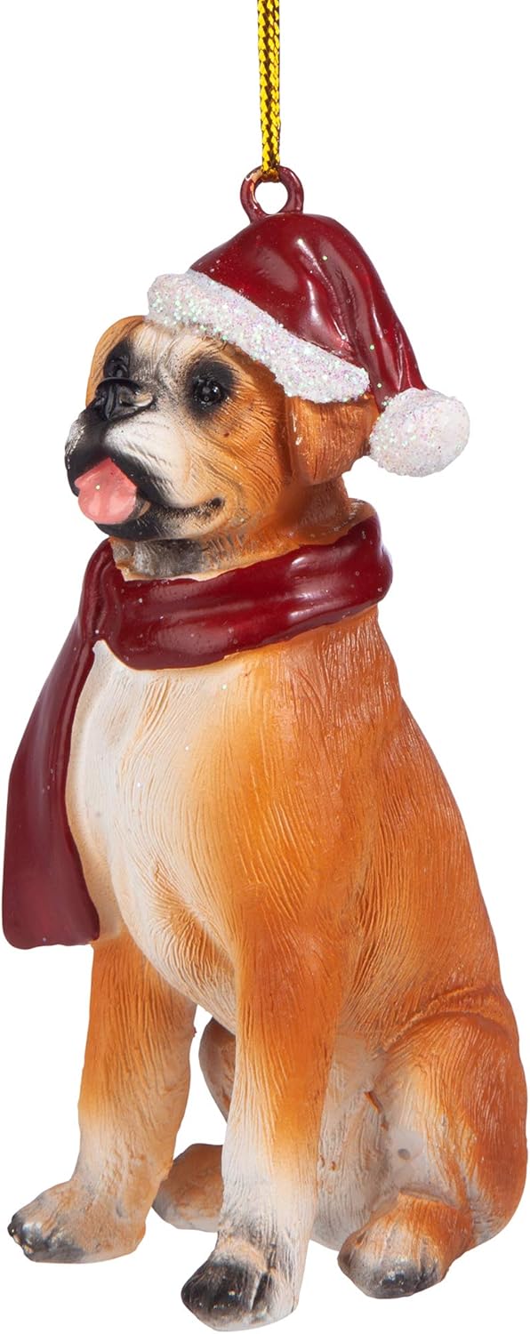 Design Toscano JH576302 Boston Terrier Urlaub Hund Ornament Skulptur Boxer Full Color, Boxer