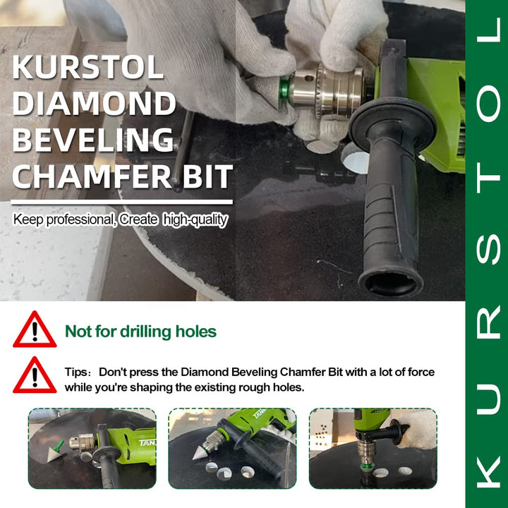 KURSTOL Diamant-Bohrkrone Kit - Diamantbohrer Dreikant Schaft 6/8/10/20/25/28/35/45/50/65mm+35mm Dia