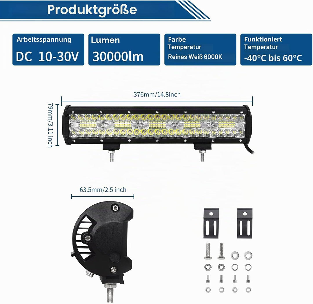 Willpower 15 Zoll 38CM 300W Led Arbeitsscheinwerfer Bar Led Scheinwerfer 12V 24V Wasserdicht Flutlic