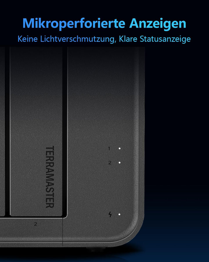 TERRAMASTER F2-425 2-Bay NAS-Speicher – Intel x86 Quad-Core-CPU, 4 GB RAM, 2,5 GbE LAN, Netzwerkgebu