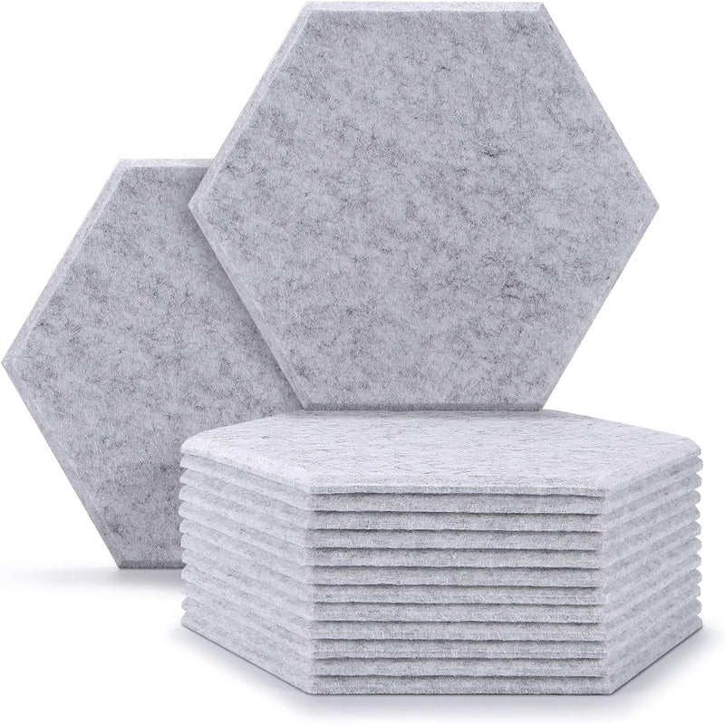 12 Packungen Akustische Absorptions-Paneels, AGPTEK 30 x 26 x 0,9 cm Hexagon Absorptionsplatten, Aku